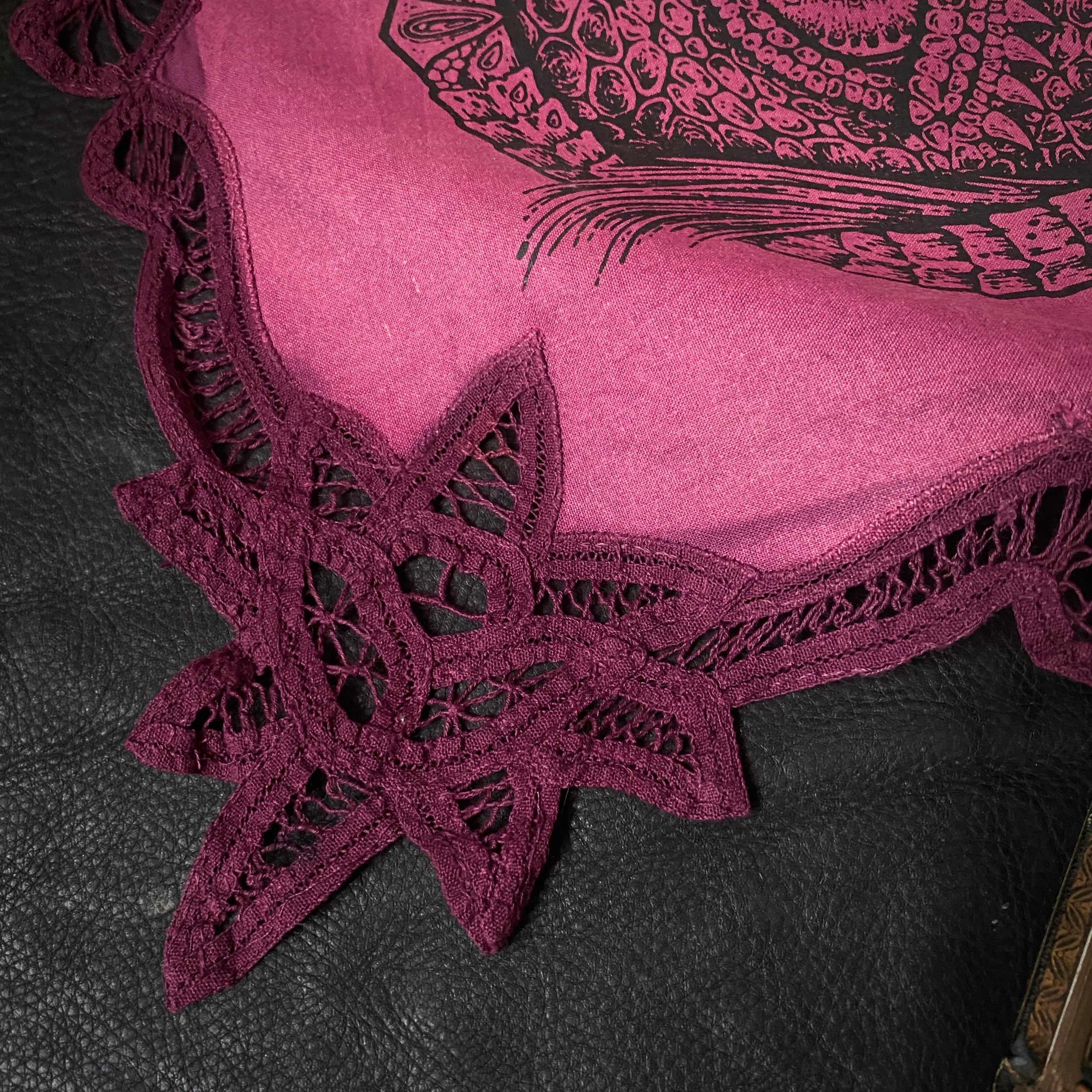 Dragon Empress altar cloth runner in Sunset Berry, one-of-a-kind