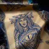 Dragon Empress altar cloth runner in Goldenrod Field, one-of-a-kind
