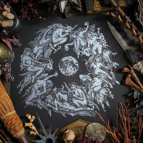 Flight of the Witches screen print in black - 2nd AP