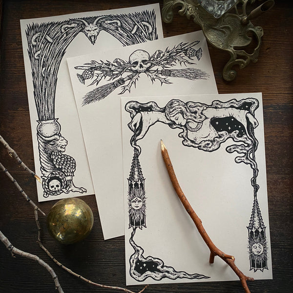 Stationery & Spell Sheet multipack with envelopes Poison Apple