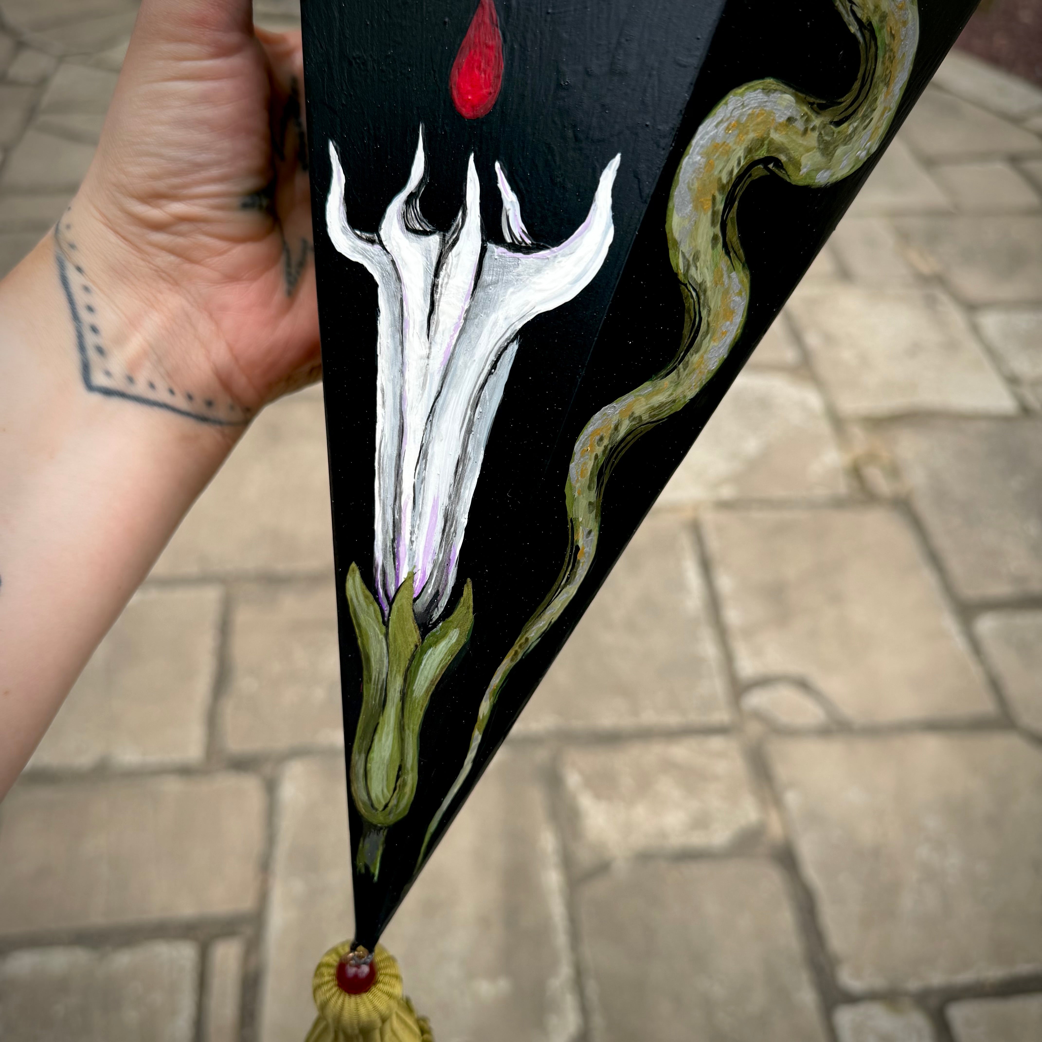 RAFFLE TICKET for The Serpent’s Datura hand-painted shelf, one-of-a-kind