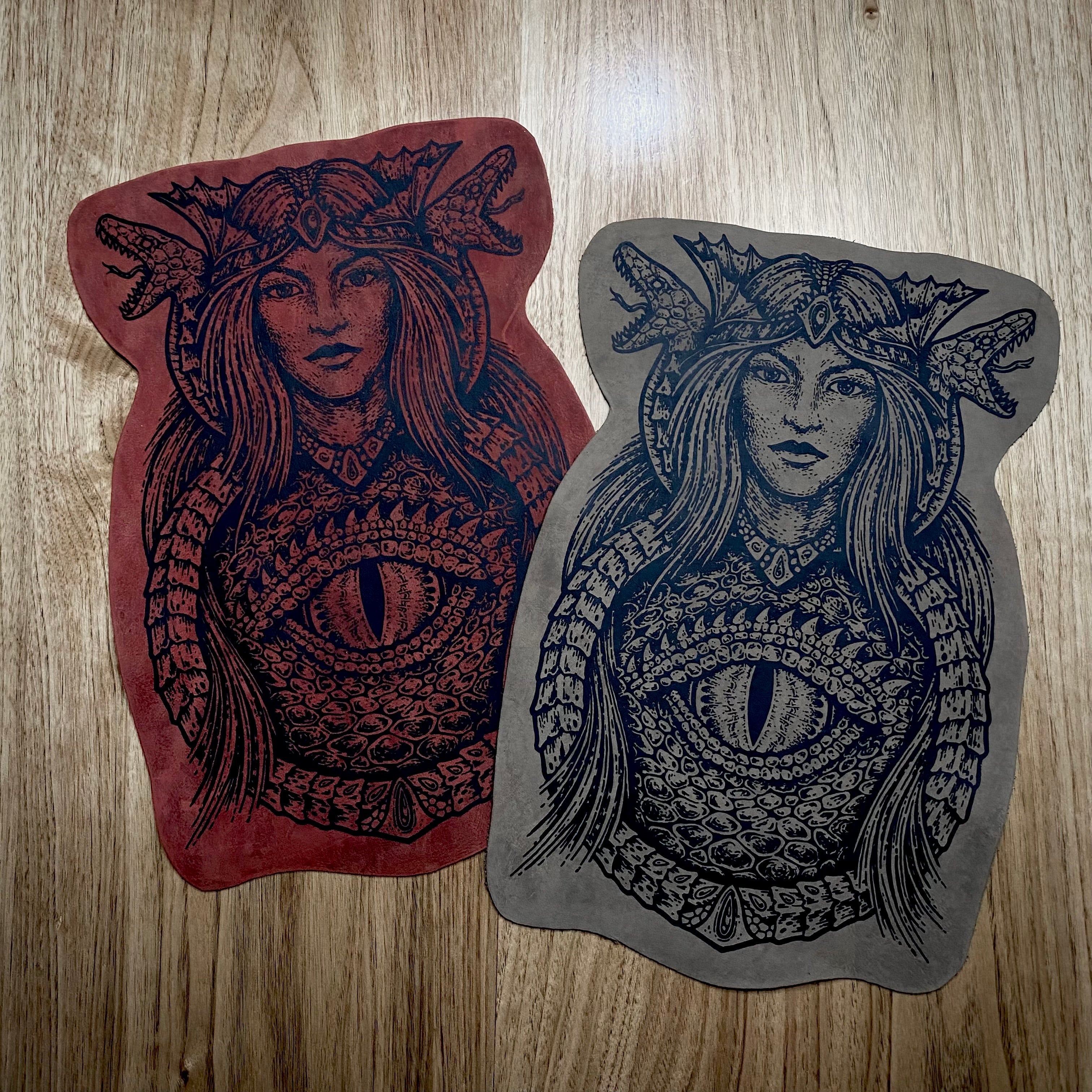 Dragon Empress leather back patch and altar cloth