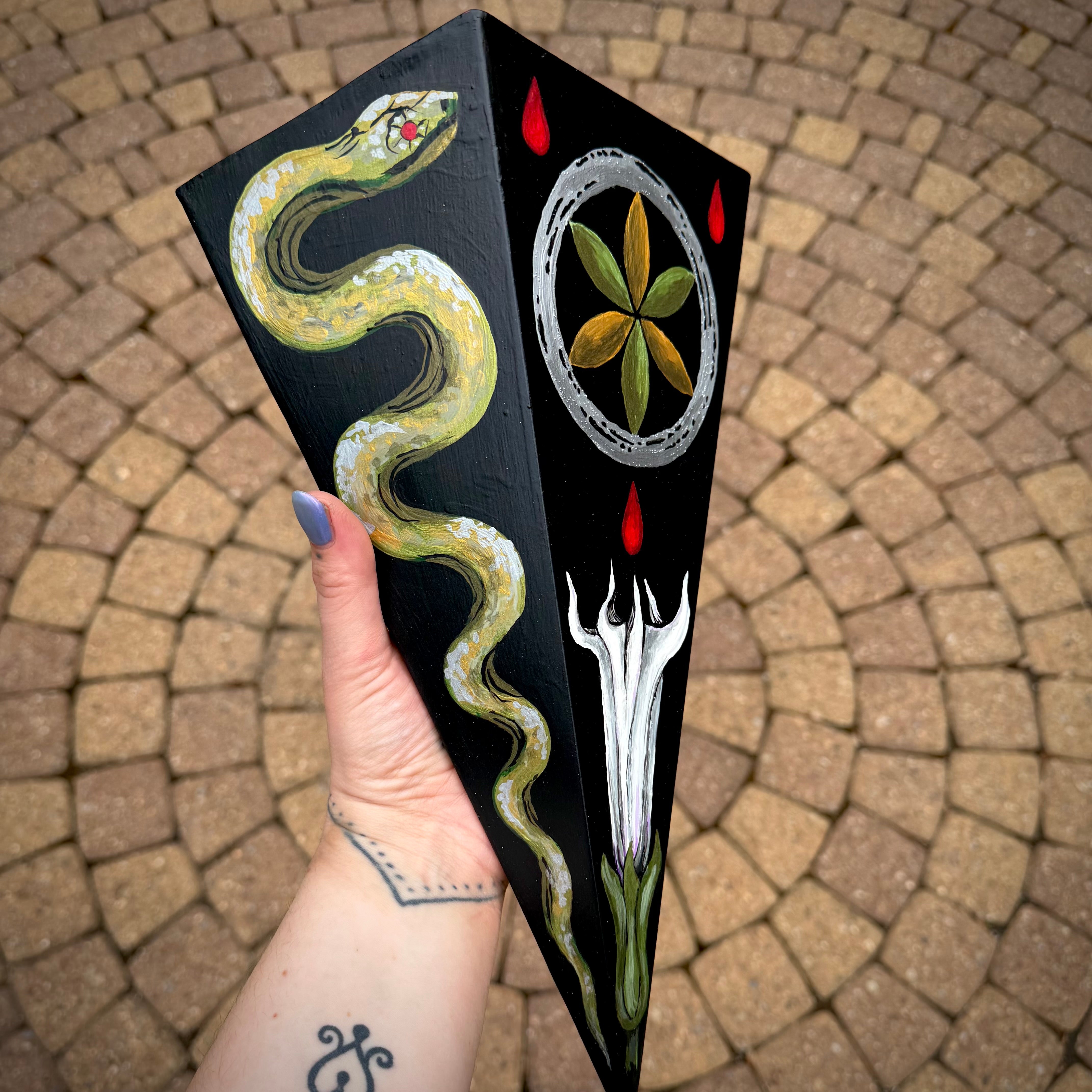RAFFLE TICKET for The Serpent’s Datura hand-painted shelf, one-of-a-kind