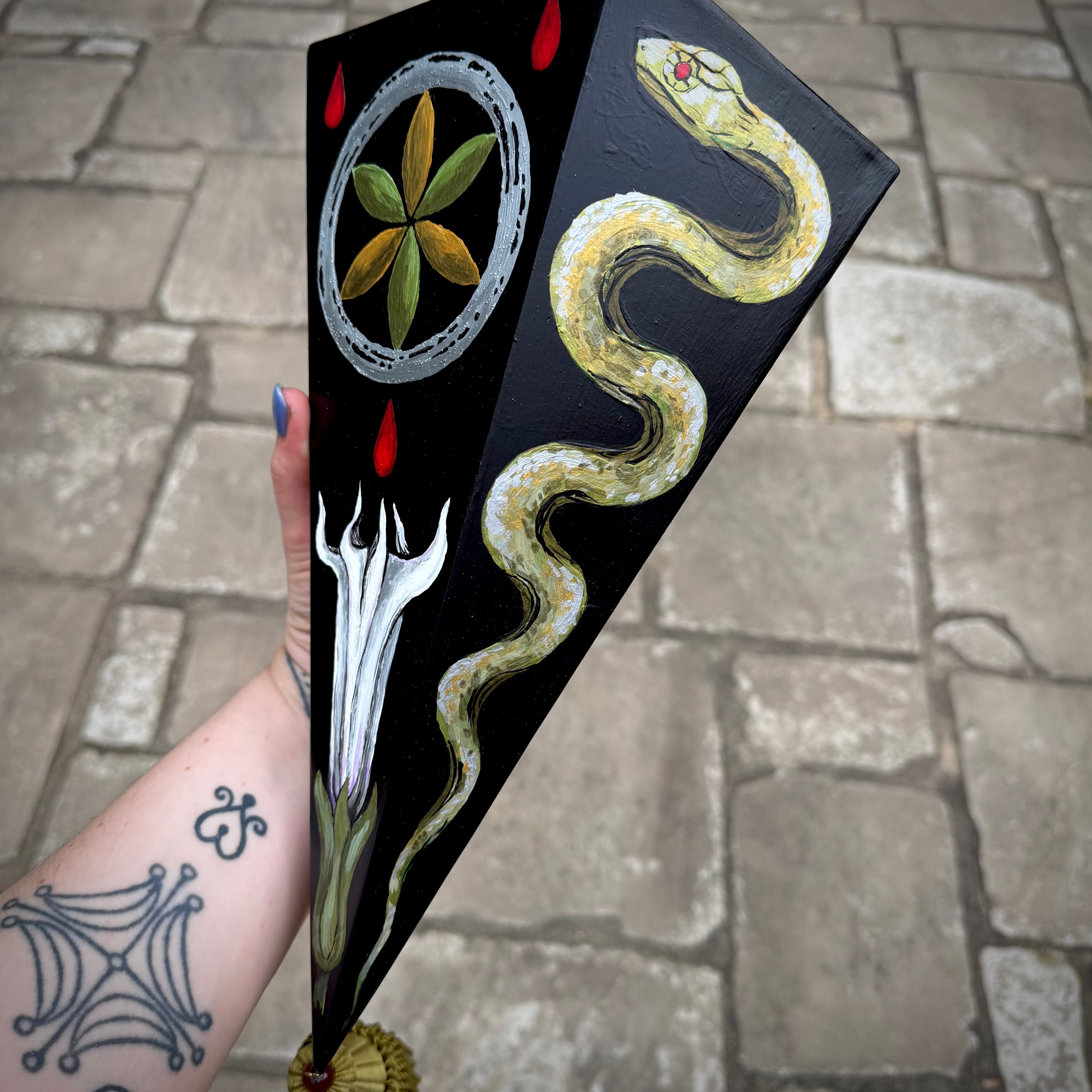 RAFFLE TICKET for The Serpent’s Datura hand-painted shelf, one-of-a-kind