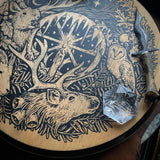 Winter's Wheel screen printed lazy susan altar piece
