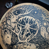 Winter's Wheel screen printed lazy susan altar piece