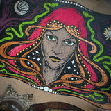 Starspell FULL COLOR tan leather altar cloth, one-of-a-kind