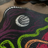 Starspell FULL COLOR tan leather altar cloth, one-of-a-kind