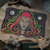 Starspell FULL COLOR tan leather altar cloth, one-of-a-kind