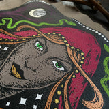 Starspell FULL COLOR tan leather altar cloth, one-of-a-kind