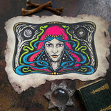 Starspell FULL COLOR ivory leather altar cloth, one-of-a-kind