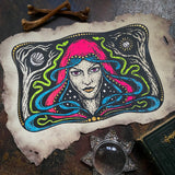 Starspell FULL COLOR ivory leather altar cloth, one-of-a-kind