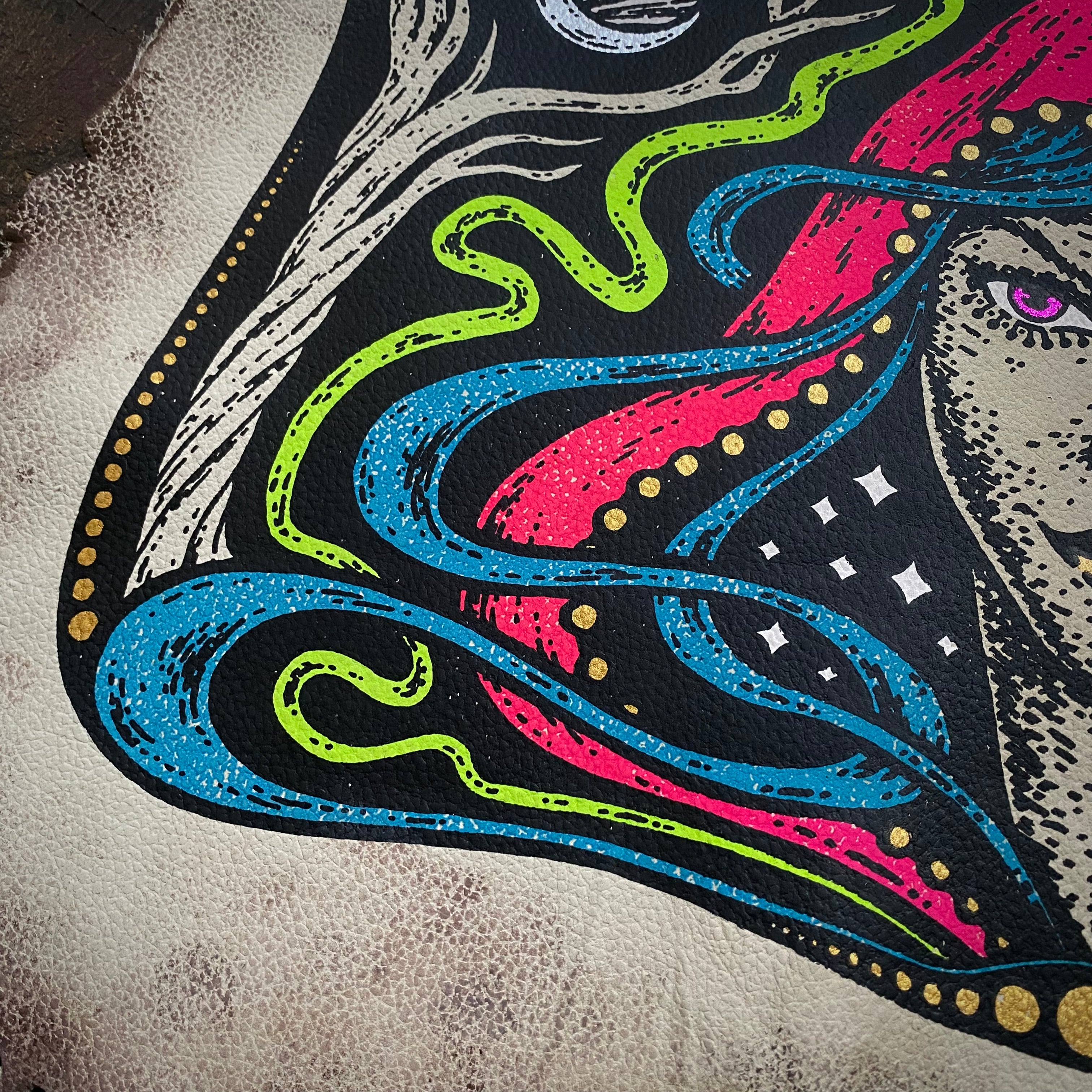 Starspell FULL COLOR ivory leather altar cloth, one-of-a-kind