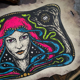 Starspell FULL COLOR ivory leather altar cloth, one-of-a-kind