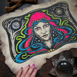 Starspell FULL COLOR ivory leather altar cloth, one-of-a-kind