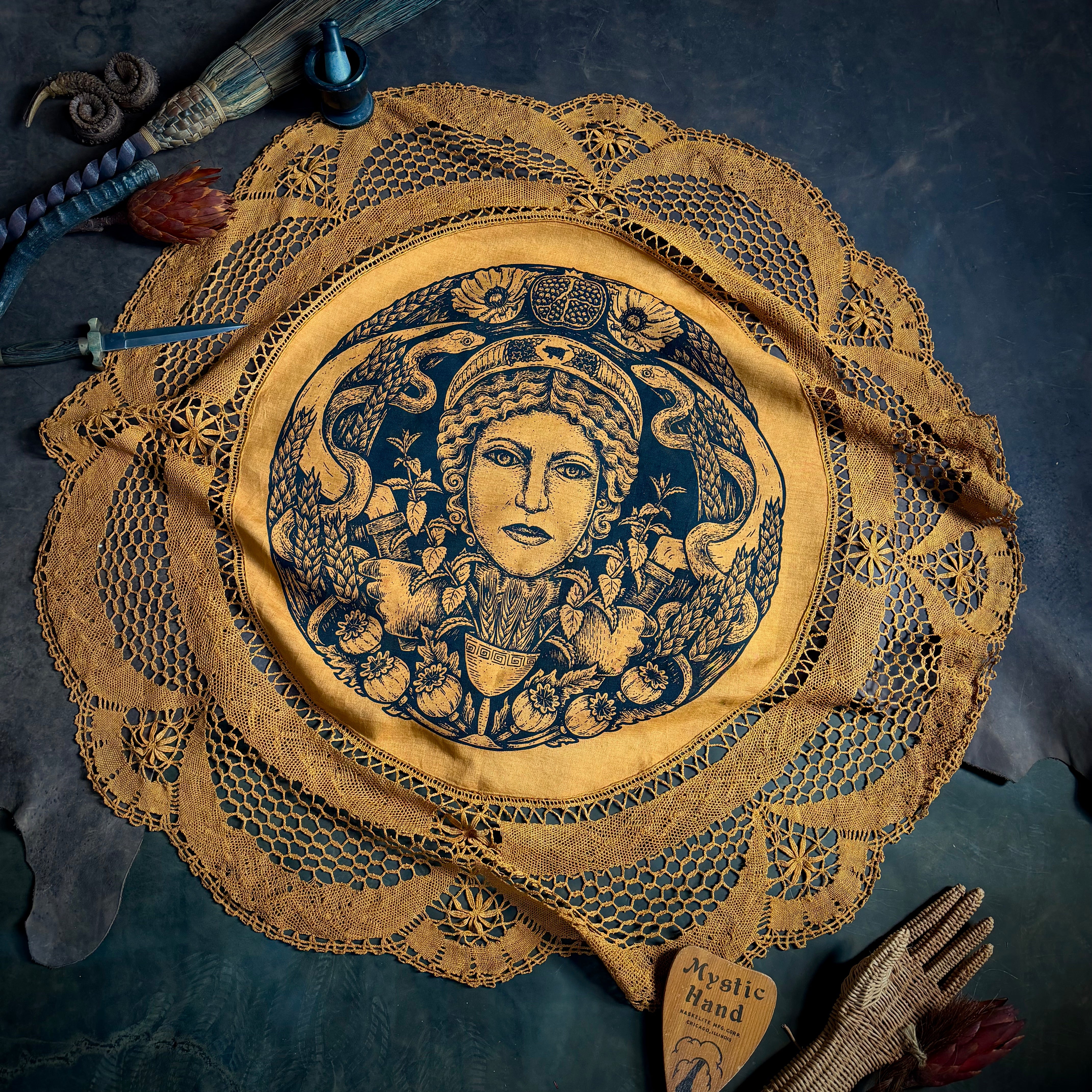2nd. Demeter large altar cloth in Harvest, one-of-a-kind