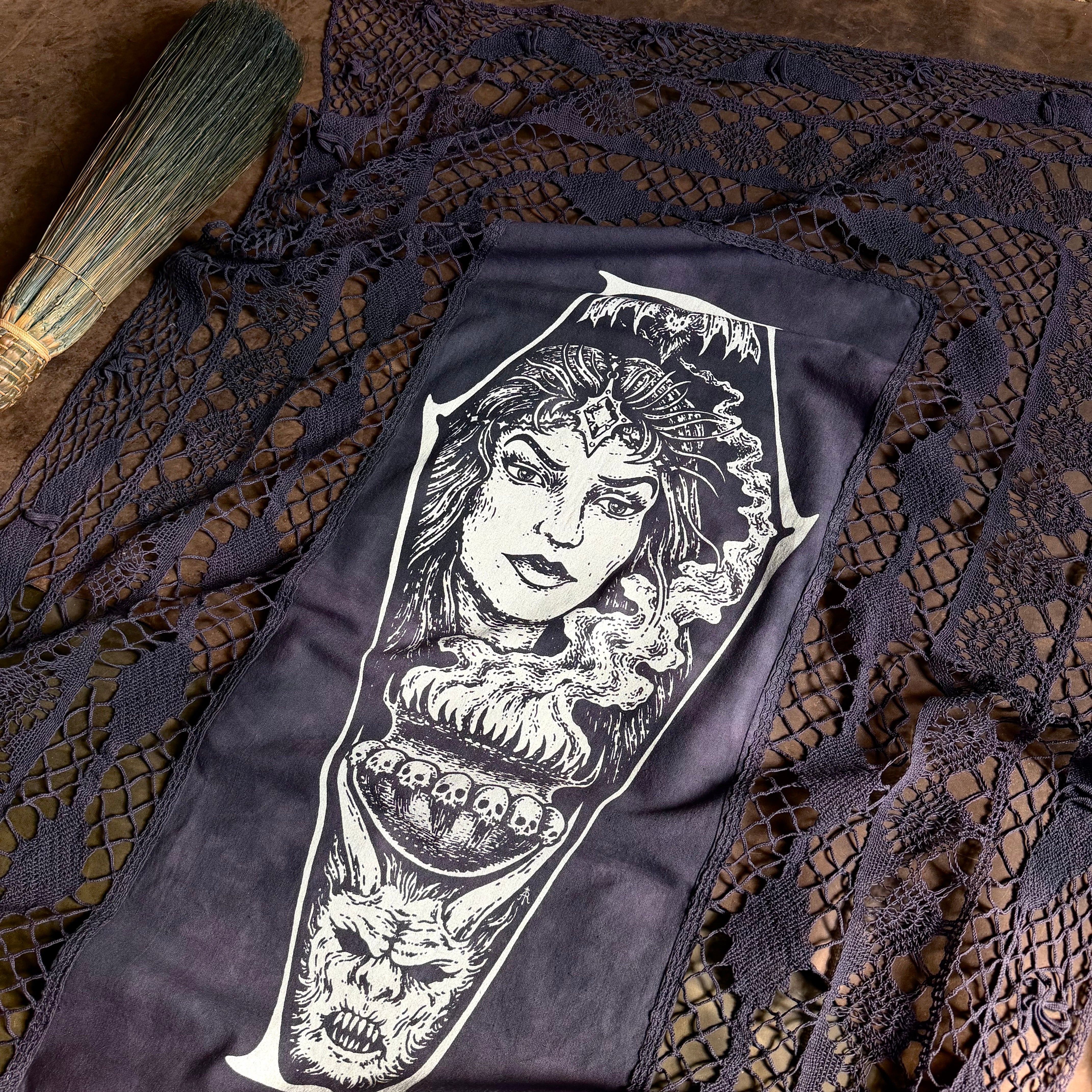 Sorceress of Shadow x-large altar cloth in Midnight, one-of-a-kind