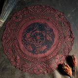 Winter's Wheel round altar cloth in Wine, one-of-a-kind