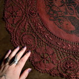 Winter's Wheel round altar cloth in Wine, one-of-a-kind