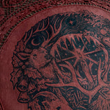 Winter's Wheel round altar cloth in Wine, one-of-a-kind