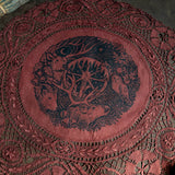 Winter's Wheel round altar cloth in Wine, one-of-a-kind