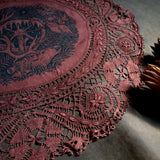 Winter's Wheel round altar cloth in Wine, one-of-a-kind