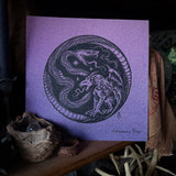 Serpent Hour screen print on glitter paper, limited