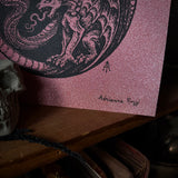 Serpent Hour screen print on glitter paper, limited