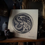 Serpent Hour screen print on glitter paper, limited