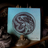 Serpent Hour screen print on glitter paper, limited