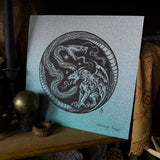 Serpent Hour screen print on glitter paper, limited