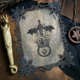 Cauldron Born altar cloth in Lichen, one-of-a-kind