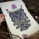 The Queen and What Follows screen print, limited edition PURPLE