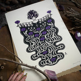 The Queen and What Follows screen print, limited edition PURPLE