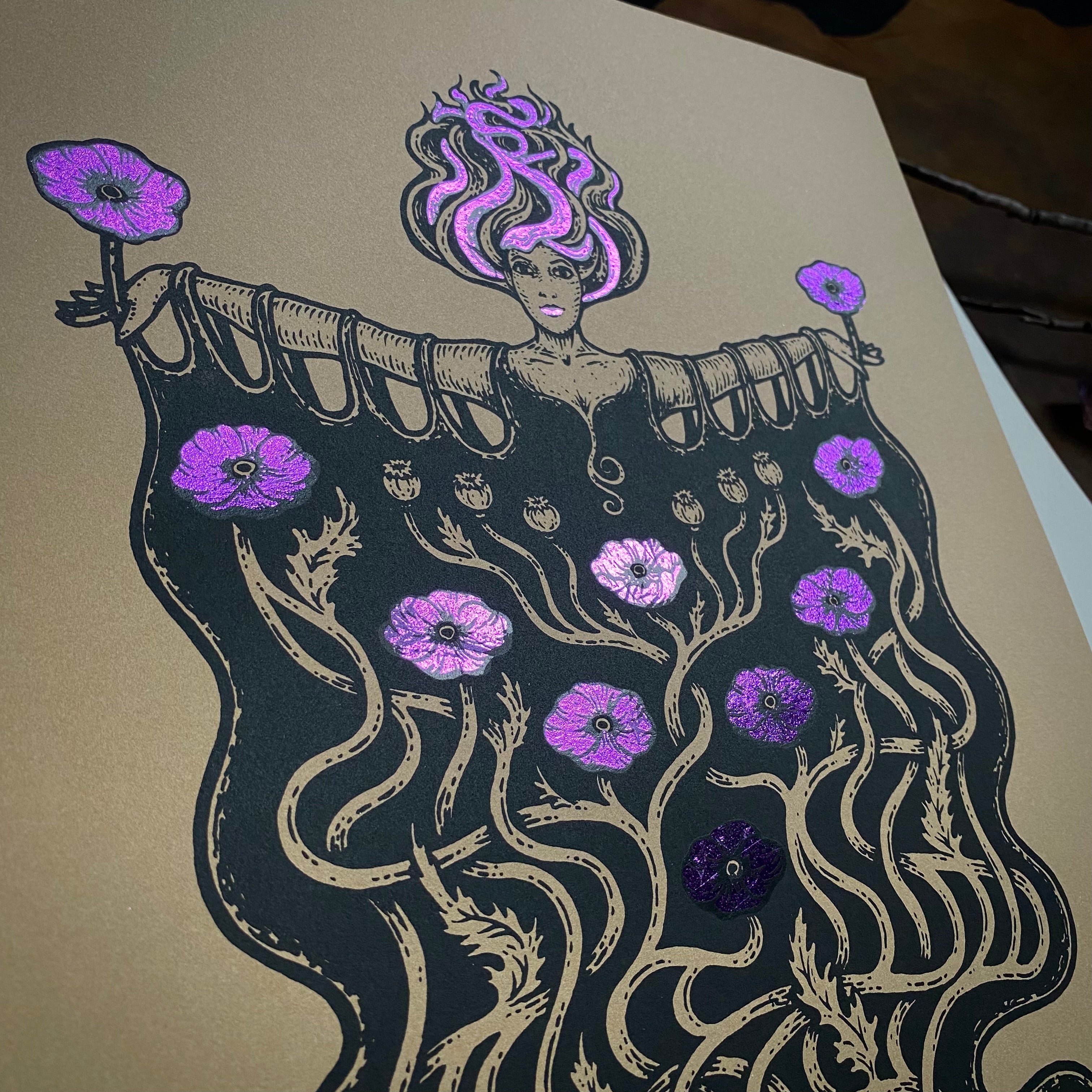 The Queen and What Follows screen print, limited edition PURPLE