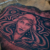 Starspell leather altar cloth #2 in Garnet, one-of-a-kind