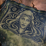 Starspell leather altar cloth #1 in Serpent, one-of-a-kind