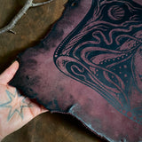 Starspell leather altar cloth #1 in Belladonna, one-of-a-kind