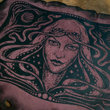 Starspell leather altar cloth #2 in Belladonna, one-of-a-kind