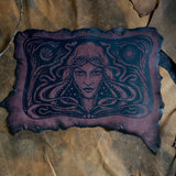 Starspell leather altar cloth #3 in Belladonna, one-of-a-kind