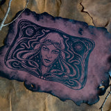 Starspell leather altar cloth #4 in Belladonna, one-of-a-kind