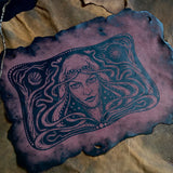 Starspell leather altar cloth #4 in Belladonna, one-of-a-kind