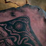 Starspell leather altar cloth #4 in Belladonna, one-of-a-kind