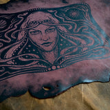 Starspell leather altar cloth #4 in Belladonna, one-of-a-kind