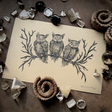 Birds of Night screen print