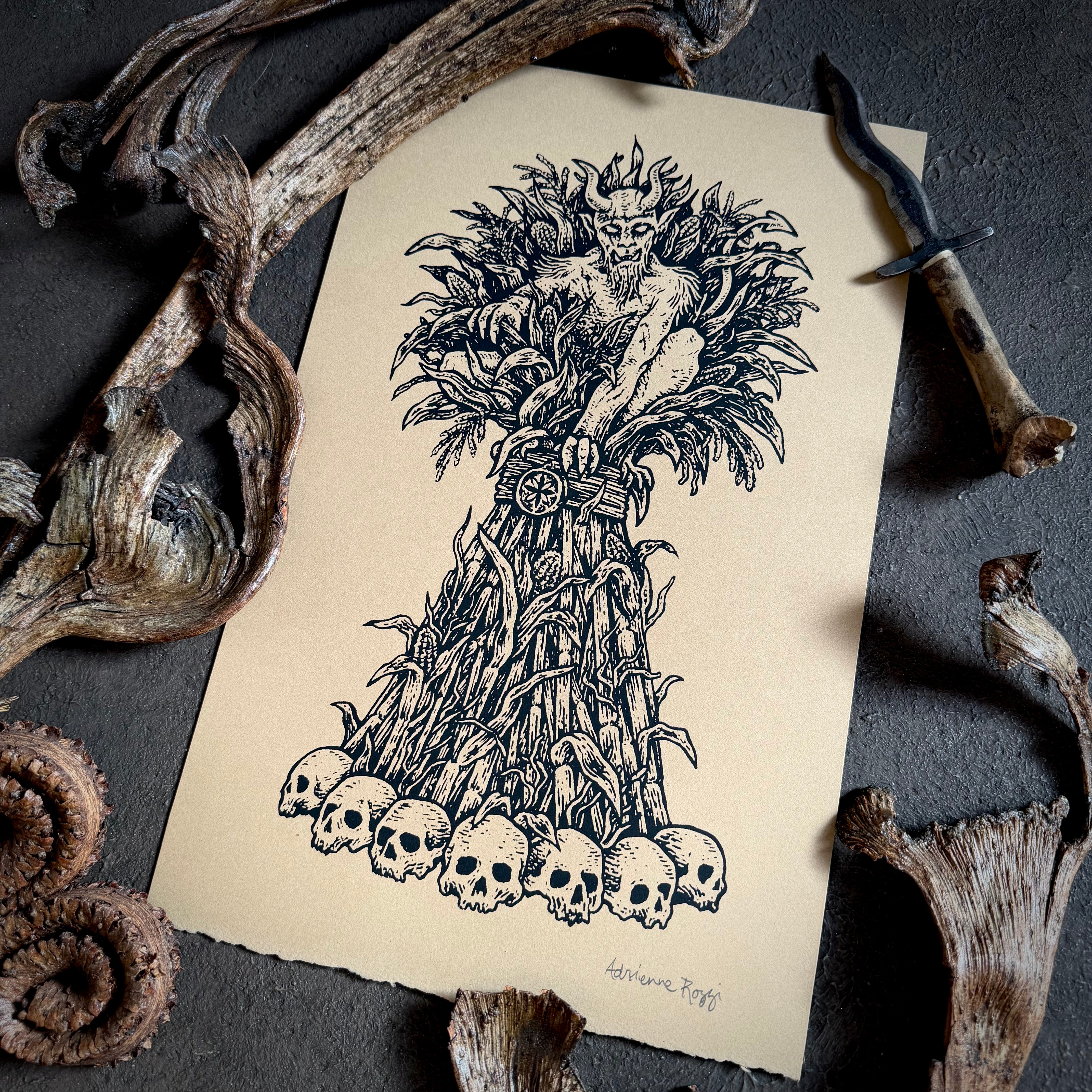 Old Scratch screen print