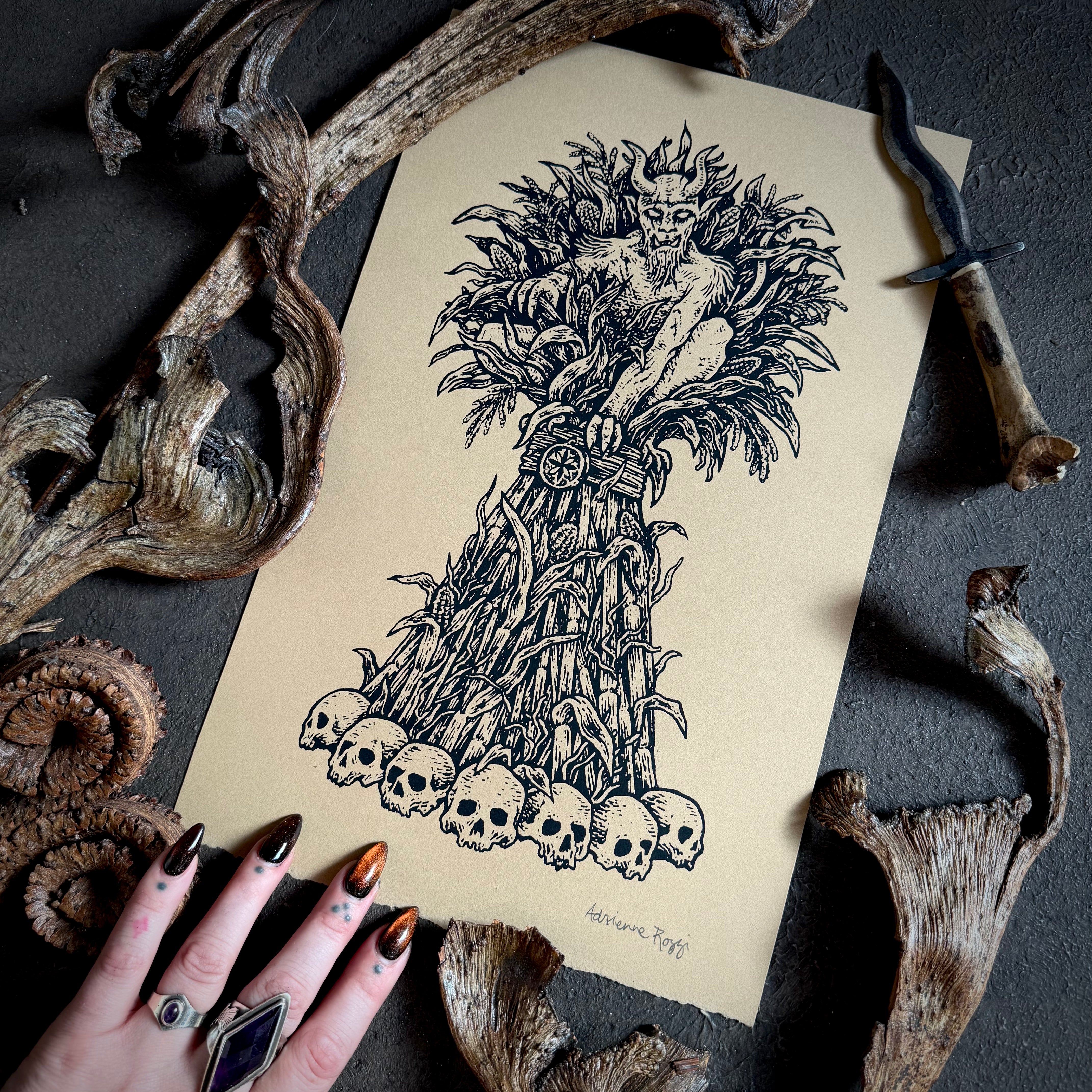 Old Scratch screen print