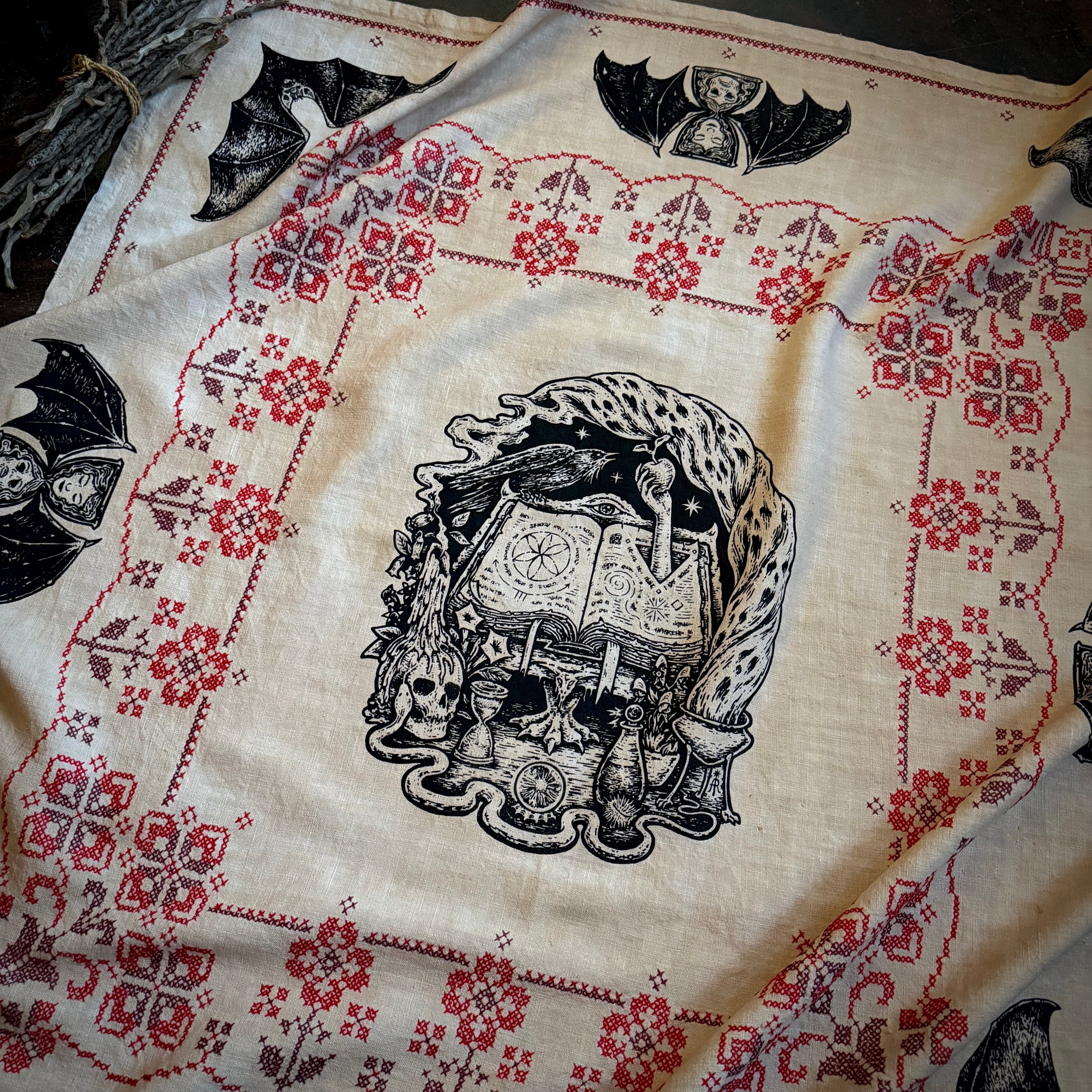 The Summoning large altar cloth in Cornstalk, one-of-a-kind