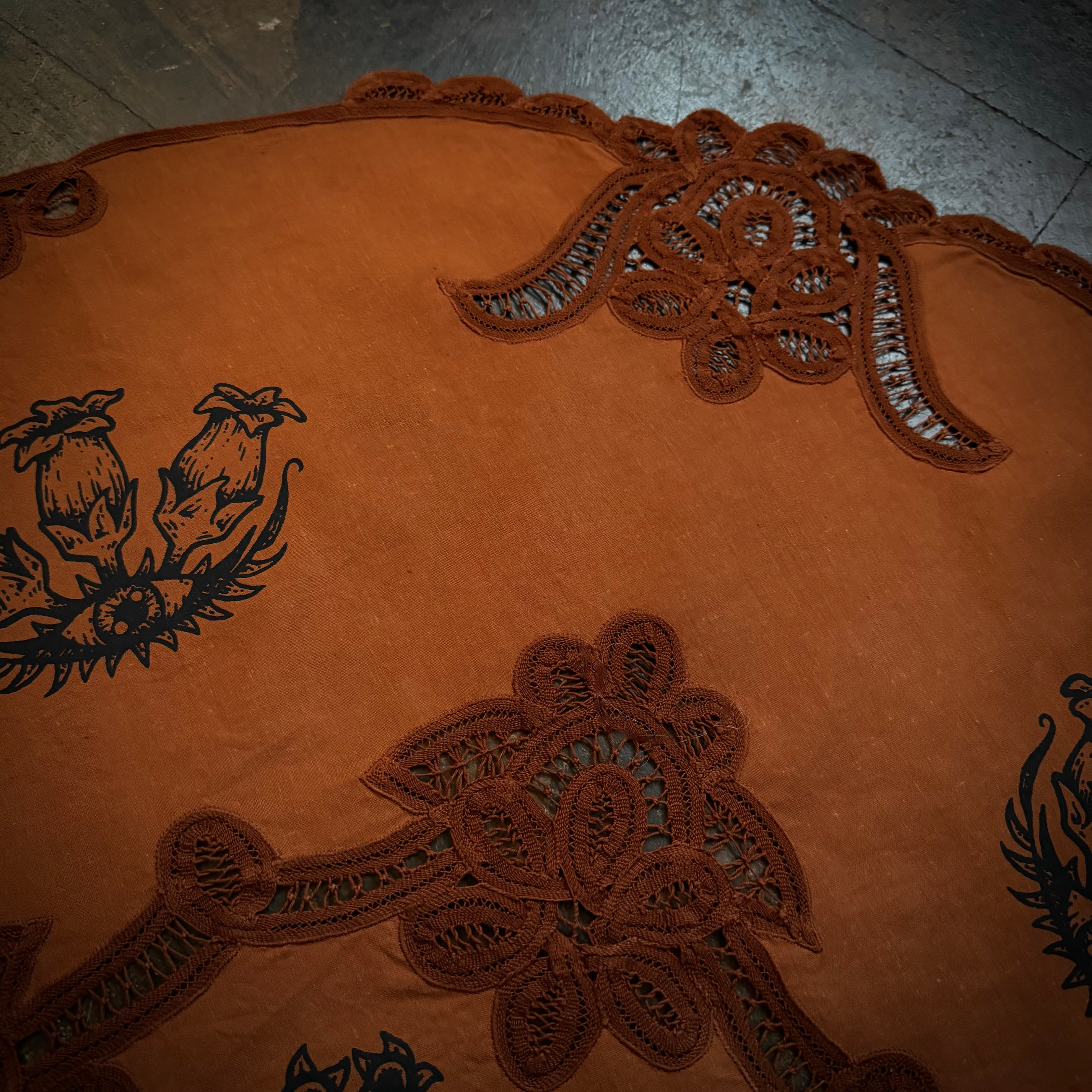 Lady Belladonna large round altar cloth in Pumpkin Pie, one-of-a-kind