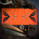 Vampire Bat altar cloth runner in Bright Pumpkin, one-of-a-kind